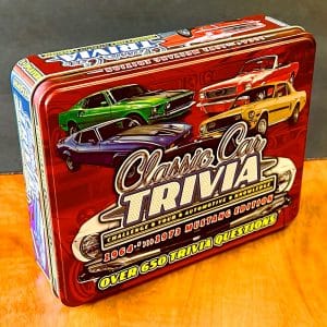 Mustang Trivia by: Classic Car Trivia - "Challenge Your Automotive Knowledge" (MustangTrivia.com) Tin Box: 1964.5-1973 Mustang Edition - Product Image (Front)