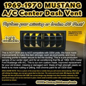 1969-1970 MUSTANG A/C Center Dash Vent